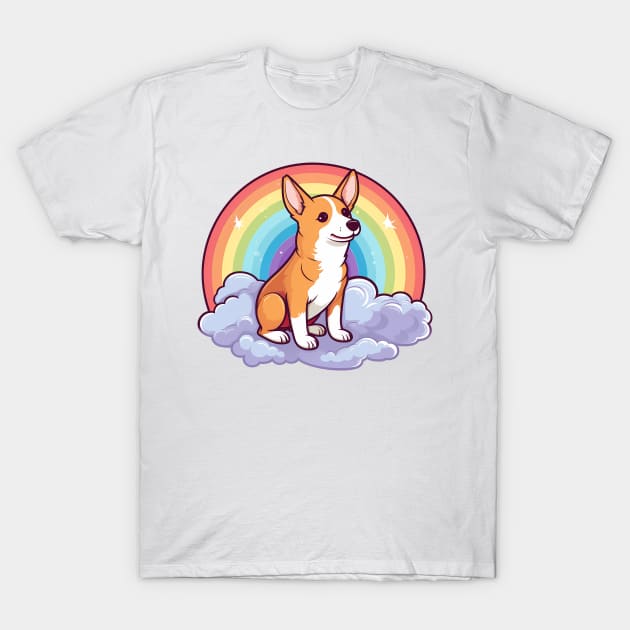 Cute Basenji Rainbow Cloud Kawaii Dog Happy Puppy T-Shirt by Sports Stars ⭐⭐⭐⭐⭐